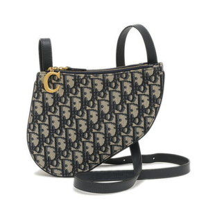 Dior Oblique Saddle Shoulder Bag Navy Blue Jacquard